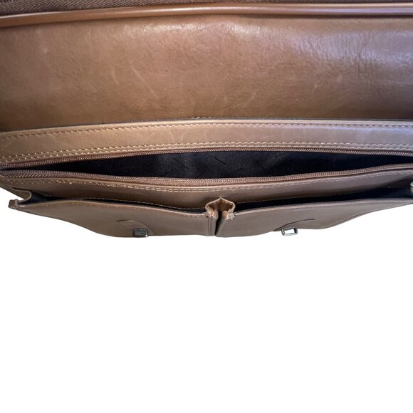 Samsonite Brown Leather Adjustable Shoulder Strap & Top Handle Messenger Bag - Picture 10 of 14